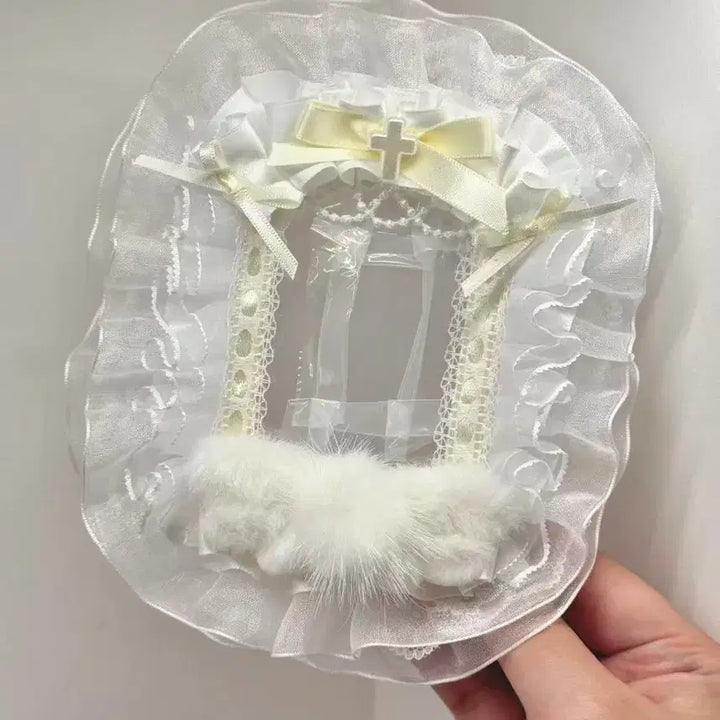 [BUNJANG] Handmade White Lace Toploader Photocard Holder / 화이트 레이스 탑꾸 탑로더 꾸미기 핸드메이드 포카홀더