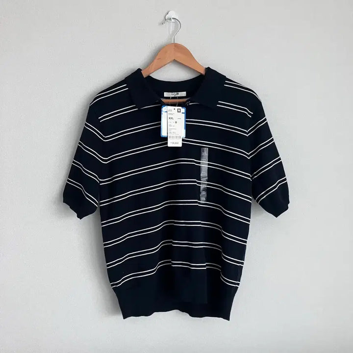 [SOLD OUT] 탑텐 여성 수피마코튼 폴로 반팔 니트 네이비