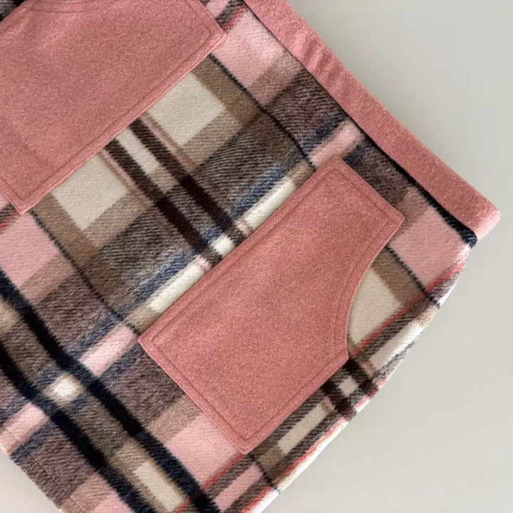 [BUNJANG] Margarine Fingers Pink Check Wool Mini Skirt (Size S) / [마가린핑거스] 마가린핑거스 핑크체크 울 미니스커트 S