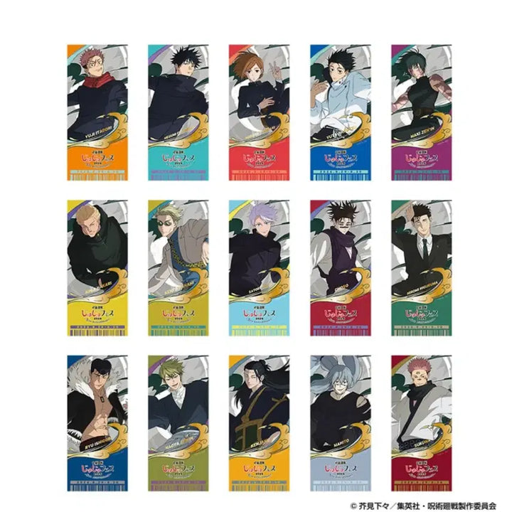 [BUNJANG] Jujutsu Kaisen Juju Fest Badge &amp; Ticket-Style Photocard Split Set / 주술회전 쥬쥬페스 뱃지 티켓풍포카 공구 분철소분 유타쵸소우나나미히구루마
