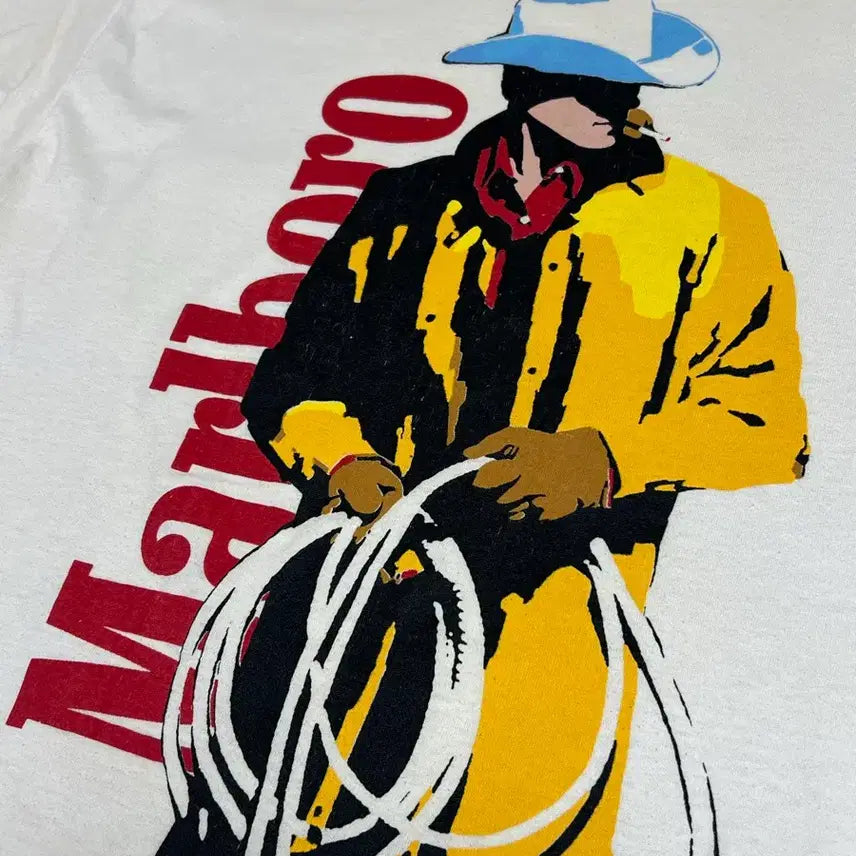 [BUNJANG] Marlboro Cowboy Big Logo T-shirt / 90s 빈티지 말보로 카우보이 빅로고 티셔츠 L사이즈