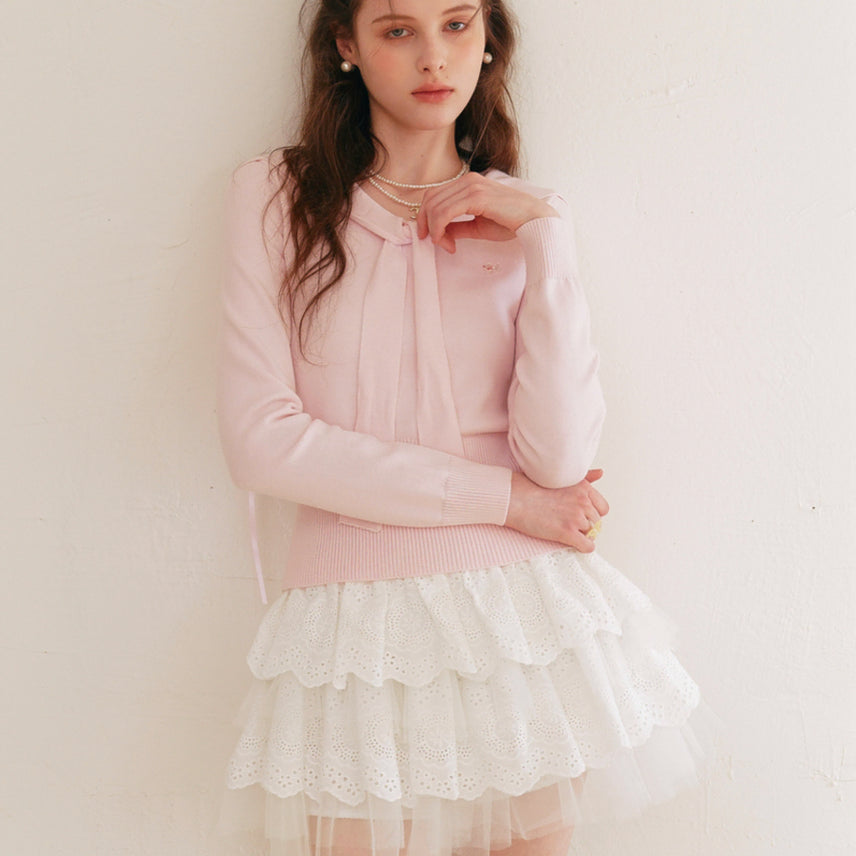 [BUNJANG] Ssemm A Dew Angelcore Sailor Collar Knit Top Pink / [쎄무아듀] 쎄무아듀 엔젤코어 세일러 칼라 니트 탑 핑크 새상품