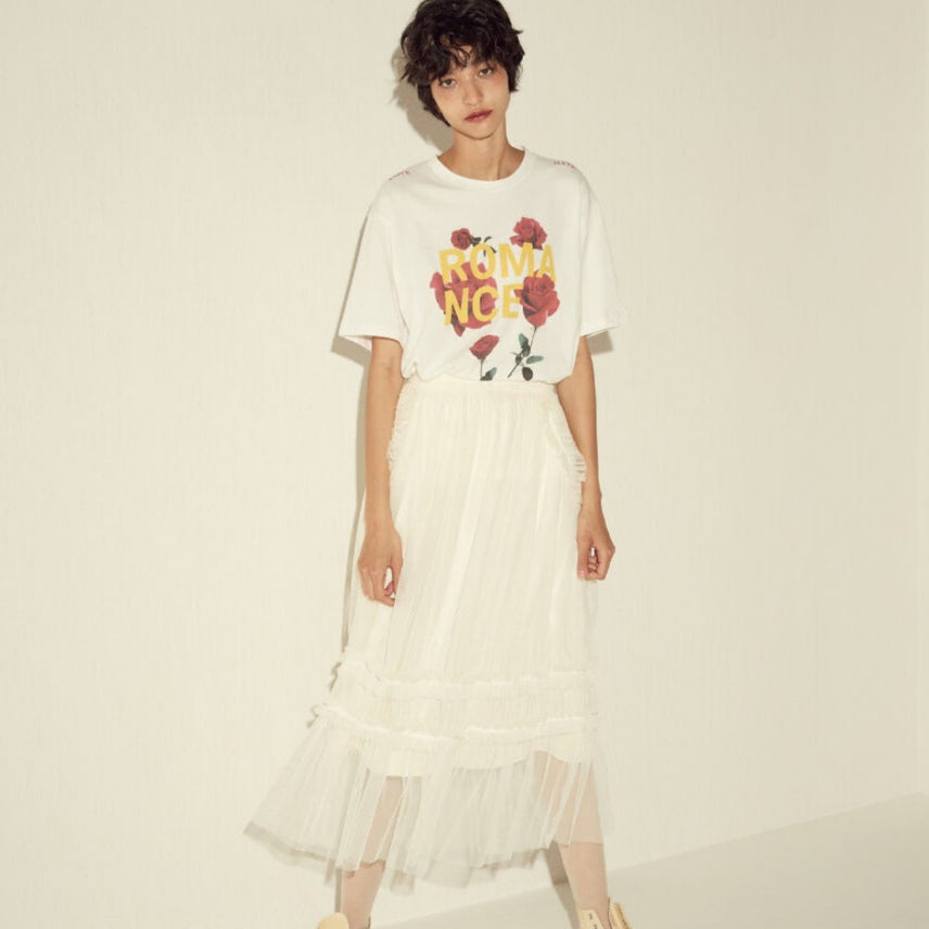 [BUNJANG] Johnny Hate Jazz Banding Tulle Skirt Ivory / [쟈닛헤잇재즈] 쟈니헤잇재즈 밴딩 튤 스커트 아이보리
