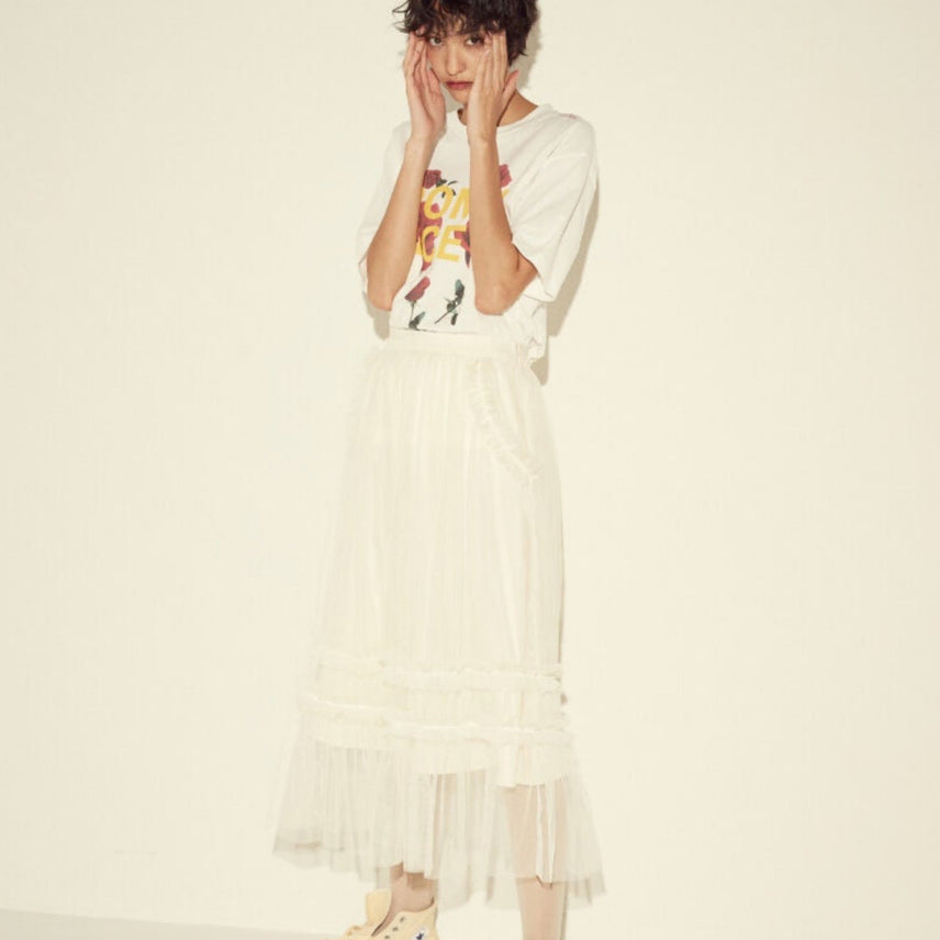 [BUNJANG] Johnny Hate Jazz Banding Tulle Skirt Ivory / [쟈닛헤잇재즈] 쟈니헤잇재즈 밴딩 튤 스커트 아이보리