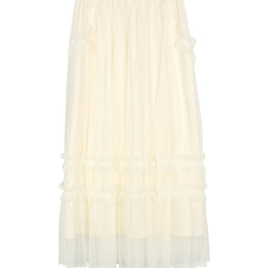 [BUNJANG] Johnny Hate Jazz Banding Tulle Skirt Ivory / [쟈닛헤잇재즈] 쟈니헤잇재즈 밴딩 튤 스커트 아이보리