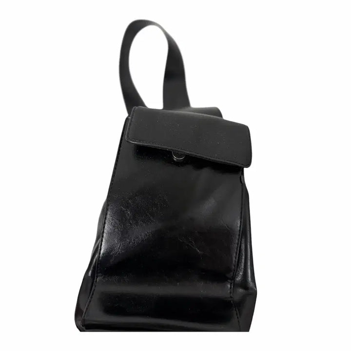 [BUNJANG] Black Shoulder Bag with Zipper Detail / 블랙 숄더백