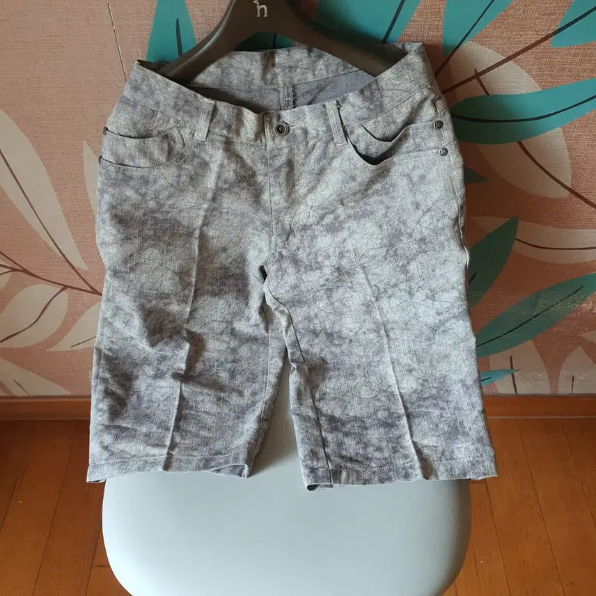 [BUNJANG] Ivory 7/10 Sleeve Top + Patterned Shorts Set / 아이보리7부티 +패턴반바지  M