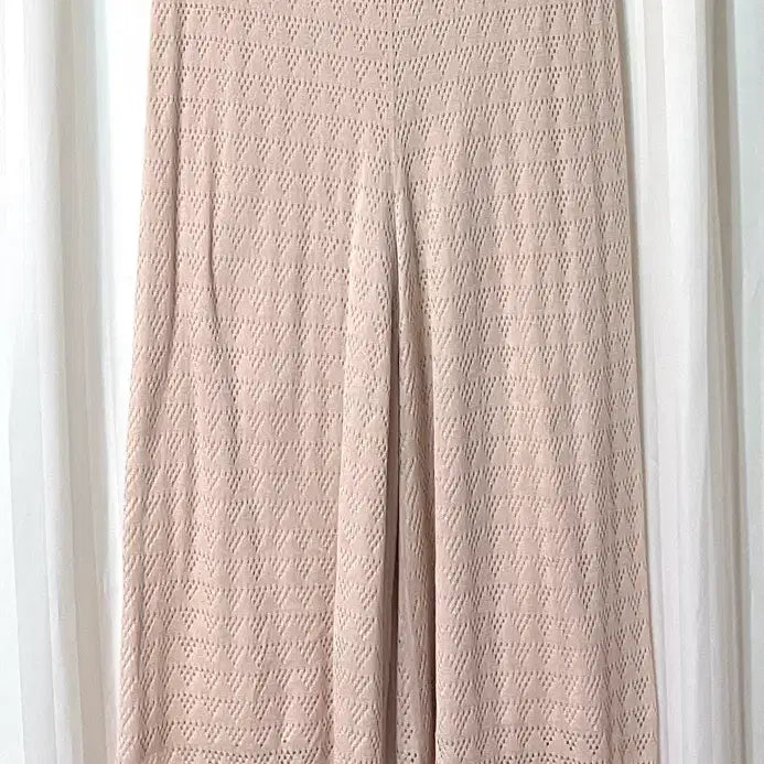 [BUNJANG] Beige Silk Knit Culottes Pants - Size M / (새상품) 베이지 실크 니트 큐롯 팬츠 M 봄여름가을