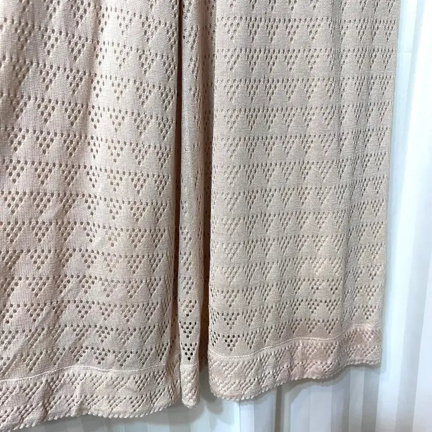 [BUNJANG] Beige Silk Knit Culottes Pants - Size M / (새상품) 베이지 실크 니트 큐롯 팬츠 M 봄여름가을