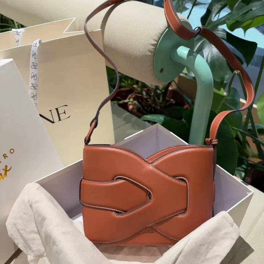 [BUNJANG] Polène Brown Leather Shoulder Bag Clutch / 폴렌느 클러치백 숄더백 갈색  소가죽 여성