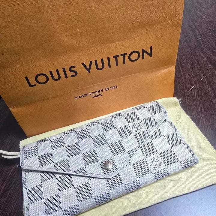 [BUNJANG] Louis Vuitton Sarah Wallet Damier Azur Long Wallet / 루이비통 사라 월릿 다미에 아주르 장지갑