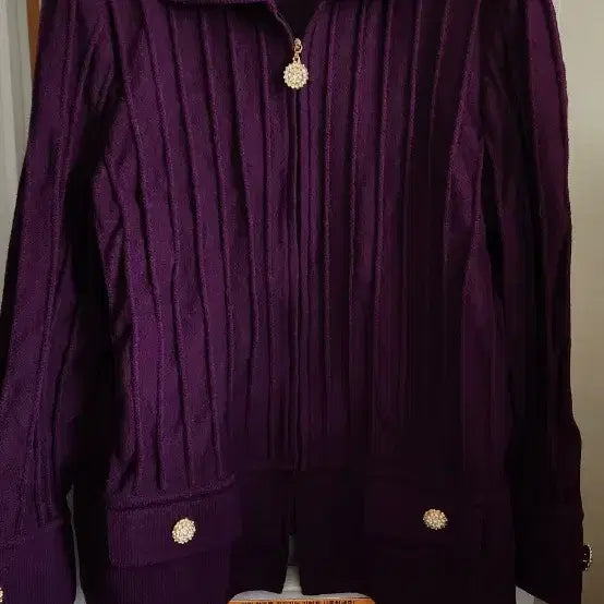 [BUNJANG] Purple Knit Cardigan / 퍼플 니트 가디건