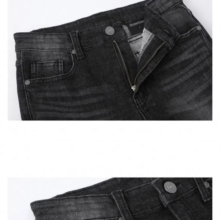 [BUNJANG] THREETIMES 5501 Bootcut Pants Black Jeans / 쓰리타임즈 5501 부츠컷 팬츠 black jeans threetimes