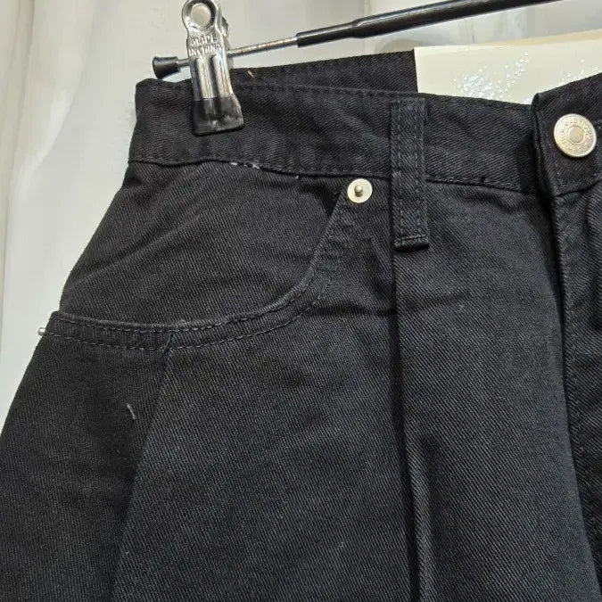 [BUNJANG] High-Waisted Wide Black Jeans / S싸이즈 핀턱 하이웨스트 와이드 블랙진