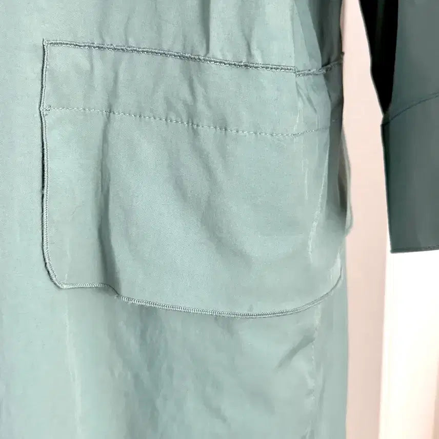 [BUNJANG] Max Mara Studio Mint Belted Long Trench Coat / MaxMara 막스 스튜디오 민트색 벨트 롱 트렌치코트