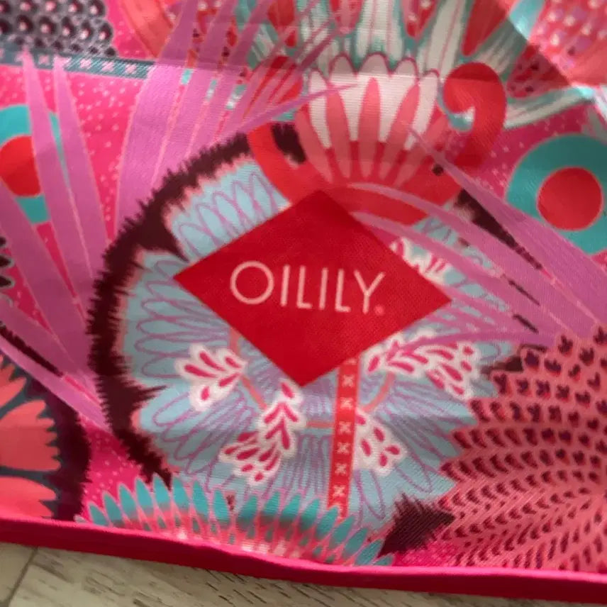 [BUNJANG] Oilily Flower Pattern Red Shopper Bag Shoulder Bag / 오일릴리 플라워 패턴 레드쇼퍼백 숄더백