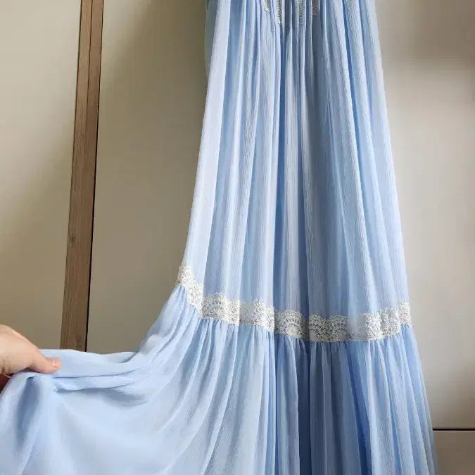 [BUNJANG] Zara Lace Long Dress Sky Blue / 2025자라ZARA레이스 롱 원피스 하늘색
