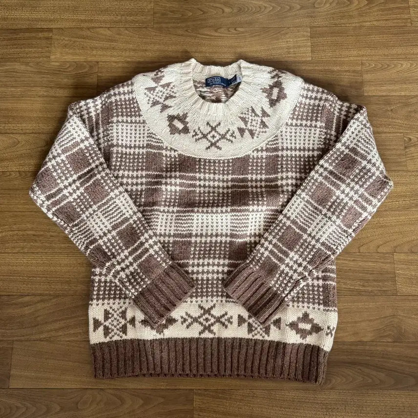 [BUNJANG] Polo Ralph Lauren Plaid Wool Linen Blend Sweater / 폴로 플래드 울 리넨 혼방 스웨터