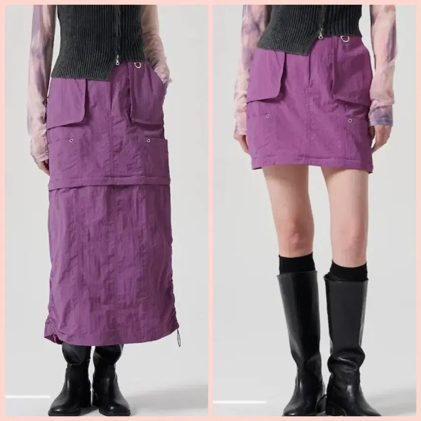 [BUNJANG] Seconds 2-Way Cargo Skirt Purple L / 택포)8쎄컨즈  퍼플 2way 카고 스커트 L