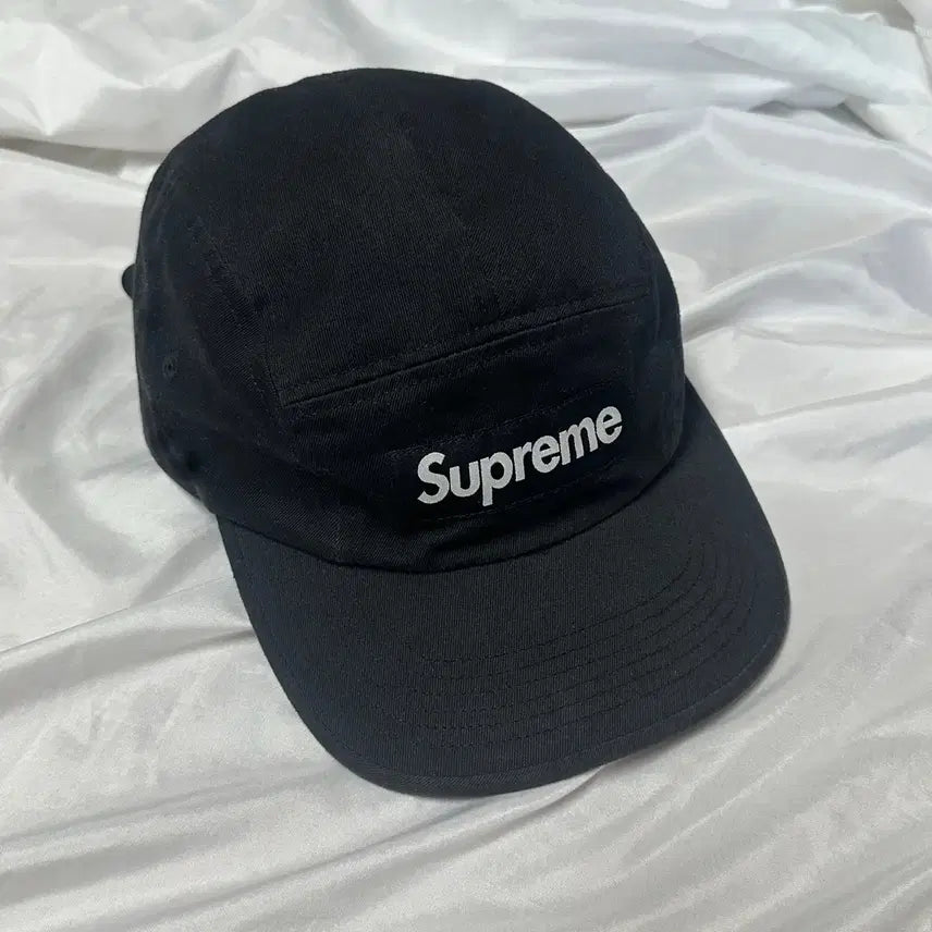 [BUNJANG] Supreme Washed Chino Twill Camp Cap Black / 슈프림 워시드 치노 트윌 캠프캡 블랙 모자