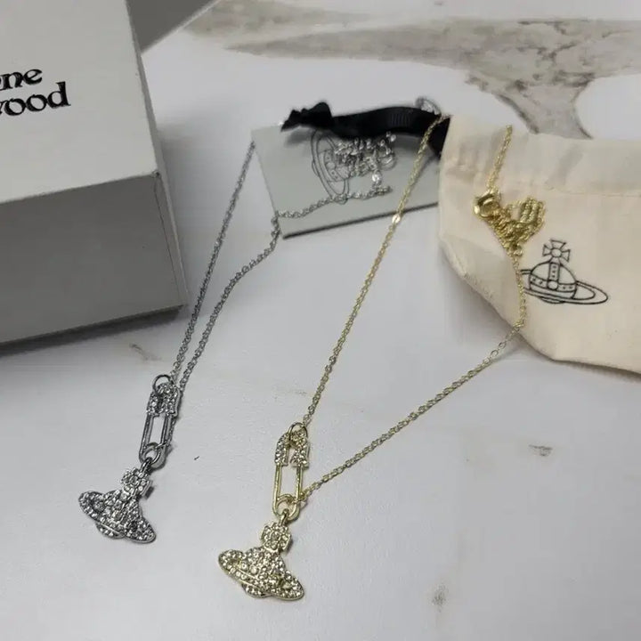 [BUNJANG] Vivienne Pearl Orb Safety Pin Necklace (Gold/Silver) / 비비안 옷핀 목걸이 (골드,실버)