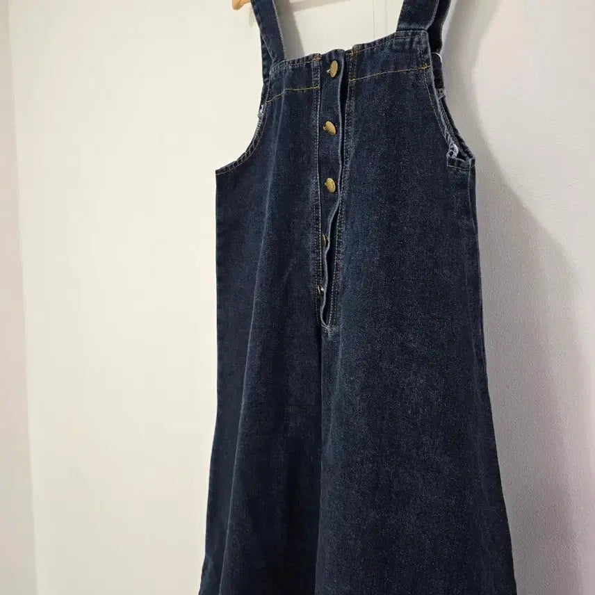 [BUNJANG] Recov Denim Overalls Dress / 레코브  데님 멜빵 원피스