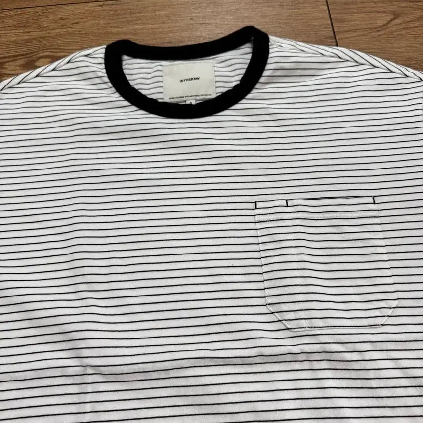 [BUNJANG] THEIROw Stripe Short Sleeve T-Shirt Size 3 / 인더로우 스트라이프 반팔 3사이즈