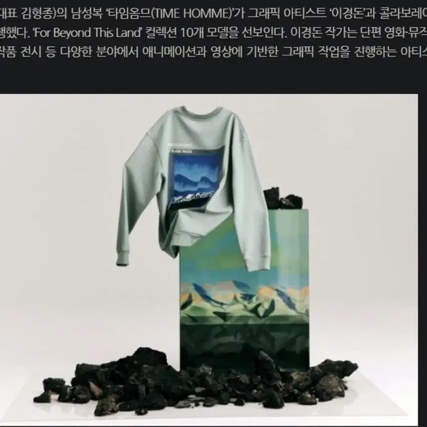 [BUNJANG] Time Homme x Artist Lee Kyungdon Collaboration Sweatshirt / 타임옴므 X 아티스트 이경돈 콜라보 맨투맨 ㅡ 100~105