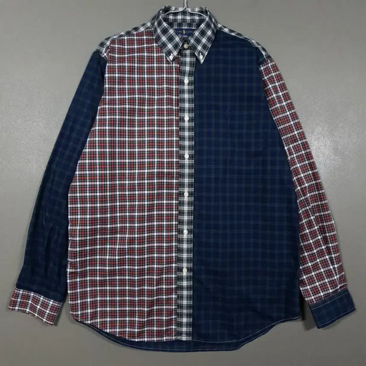 [BUNJANG] Polo Ralph Lauren 21FW Multicolor Tartan Check Pony Long Sleeve Shirt Classic Fit L / 폴로 랄프로렌 신형 큐알 21FW 멀티컬러 타탄체크 포니 긴팔 셔츠 남방