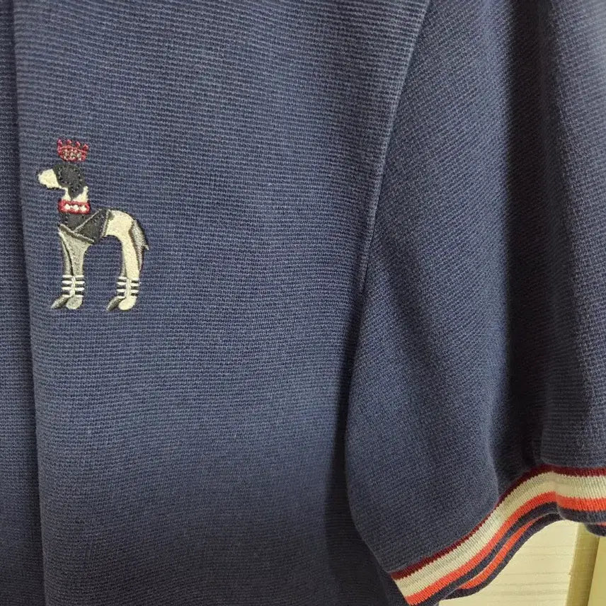 [BUNJANG] Hazzys Navy Collar T-Shirt Size 105 / 헤지스 네이비 카라티 105