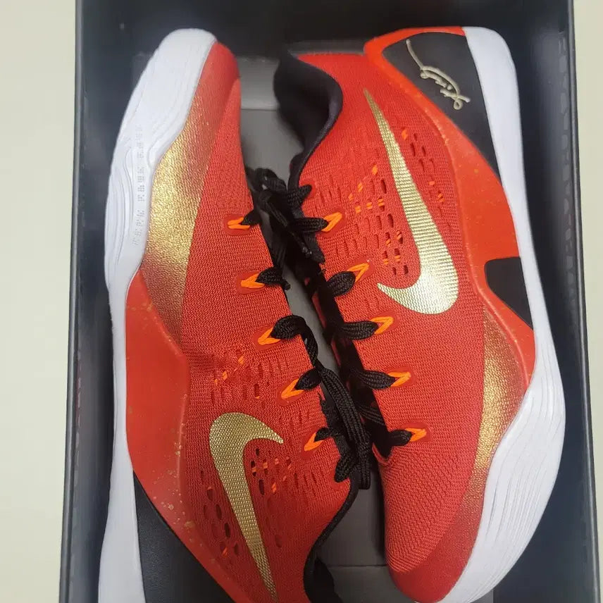 [BUNJANG] Kobe 9 EM Red and Gold Basketball Shoes / [270] 코비9 EM 레드 앤 골드