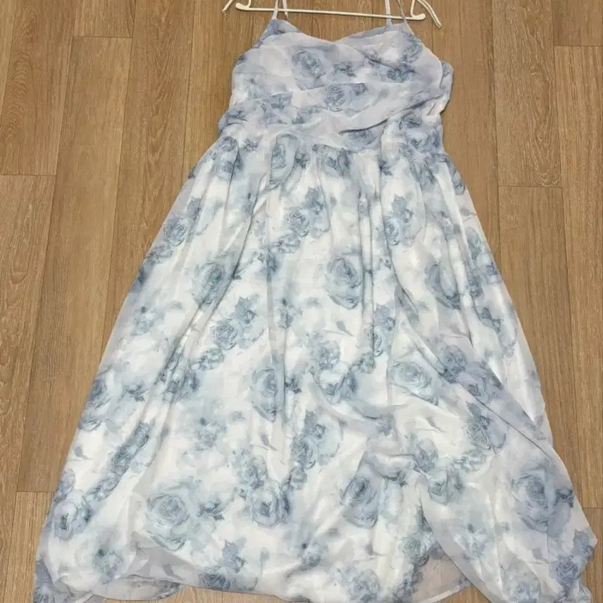 [BUNJANG] J-Style Rose Flower Bustier Long Dress / 플라워 뷔스티에 원피스