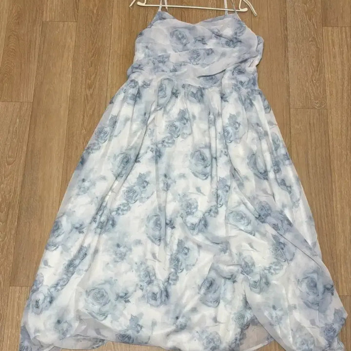 [BUNJANG] J-Style Rose Flower Bustier Long Dress / 플라워 뷔스티에 원피스