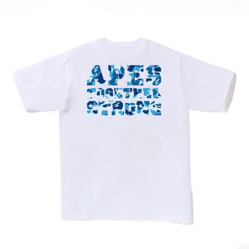 [BUNJANG] [새상품]베이프 ABC 카모 반팔티 화이트 블루 / [새상품]베이프 ABC 카모 컬리지 ATS 티셔츠 화이트 블루