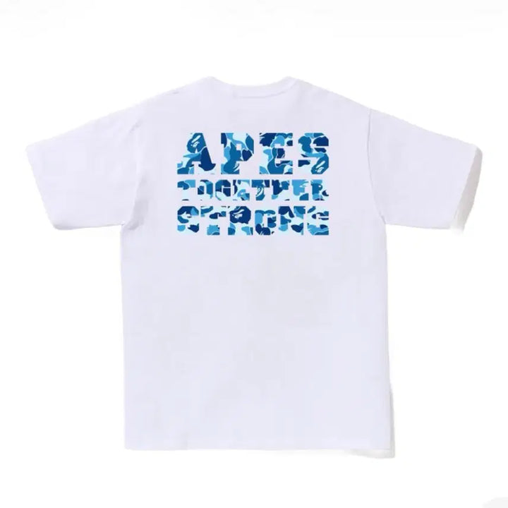 [BUNJANG] [새상품]베이프 ABC 카모 반팔티 화이트 블루 / [새상품]베이프 ABC 카모 컬리지 ATS 티셔츠 화이트 블루