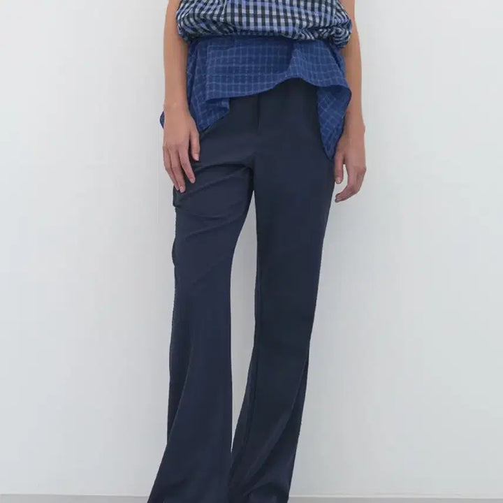 [BUNJANG] Enzo Blues Pinch Dot Banding Bootcut Pants (Navy) M / 엔조블루스 핀치 도트 밴딩 부츠컷 팬츠 (Navy) M사이즈