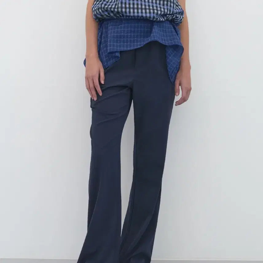 [BUNJANG] Enzo Blues Pinch Dot Banding Bootcut Pants (Navy) M / 엔조블루스 핀치 도트 밴딩 부츠컷 팬츠 (Navy) M사이즈