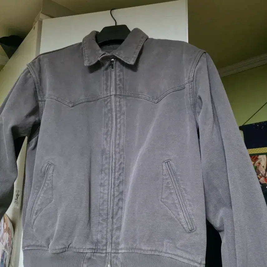 [BUNJANG] Espionage Western Canvas Blouson Navy Grey Size L / 에스피오나지 웨스턴 캔버스 블루종  락그레이 l사이즈