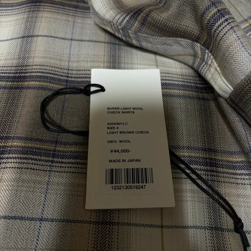 [BUNJANG] Auralee 23FW Super Light Wool Check Shirt (Light Brown) / 오라리 23fw 슈퍼라이트 울 체크셔츠 (라이트브라운)