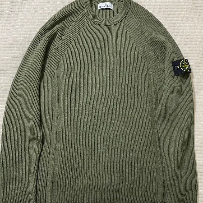 [SOLD OUT] [SSS급] 스톤아일랜드 울 골지 니트 L 밀리터리 그린