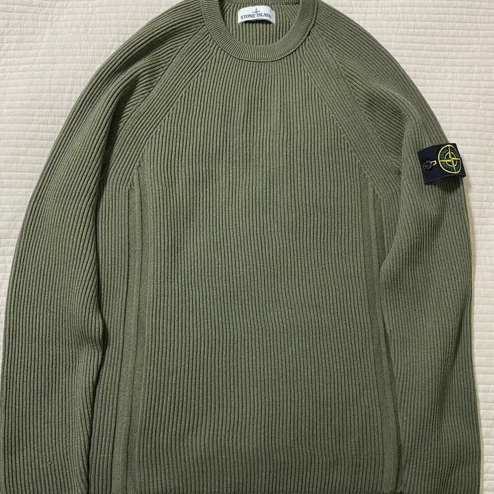 [SOLD OUT] [SSS급] 스톤아일랜드 울 골지 니트 L 밀리터리 그린