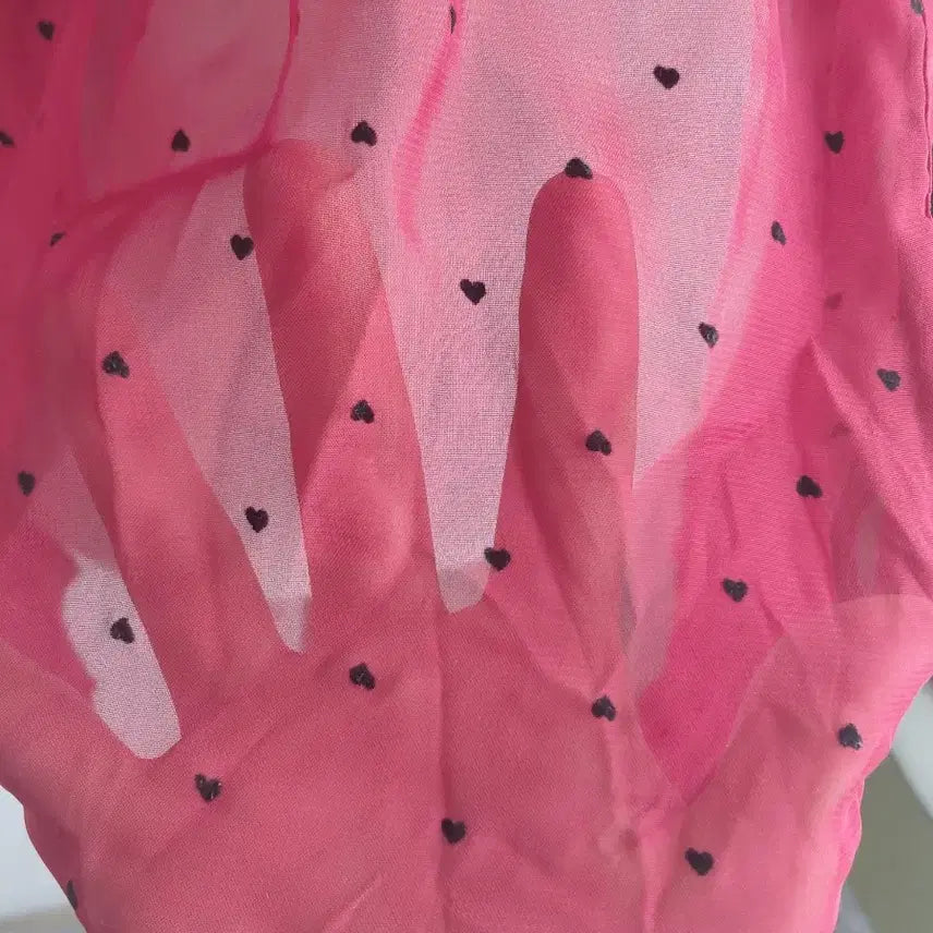 [BUNJANG] Japanese Vintage Heart Dot See-Through Blouse (Wine) / [일본빈티지] 하트 도트 시스루 블라우스 와인