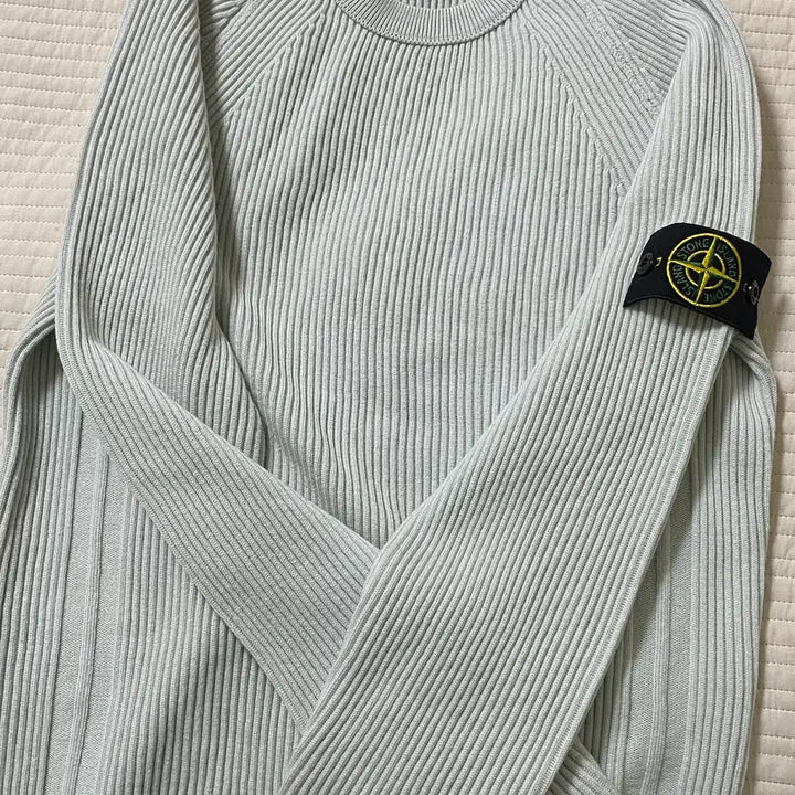 [SOLD OUT] [SSS급] 스톤아일랜드 울 골지 니트 L 실버(스카이블루)