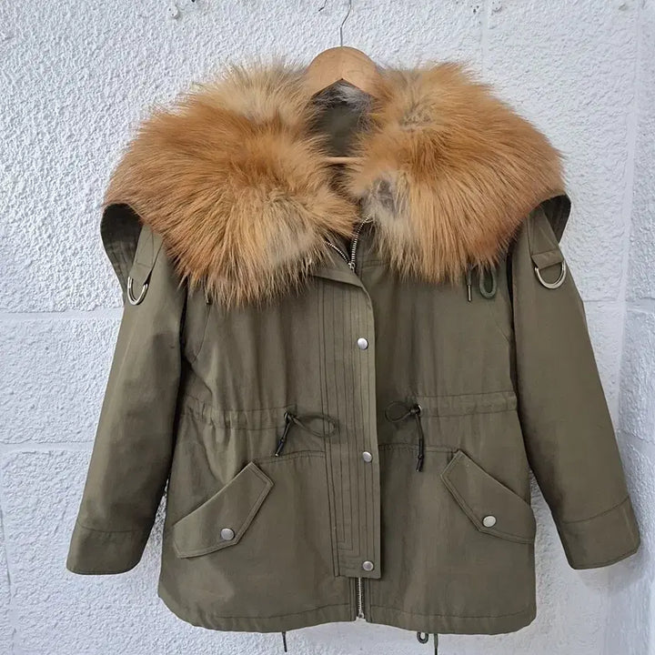 [BUNJANG] Removable Fur Hood Detachable Parka Jumper / 리얼퍼 후드 탈부착 야상 점퍼