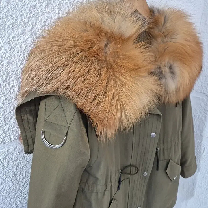 [BUNJANG] Removable Fur Hood Detachable Parka Jumper / 리얼퍼 후드 탈부착 야상 점퍼