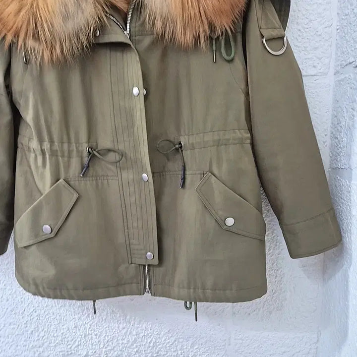 [BUNJANG] Removable Fur Hood Detachable Parka Jumper / 리얼퍼 후드 탈부착 야상 점퍼