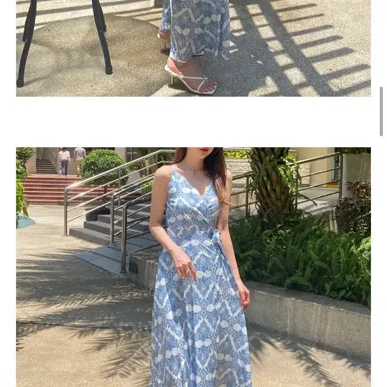 [BUNJANG] Blue Beach Slit Long Dress / 블루비치 트임 롱 원피스