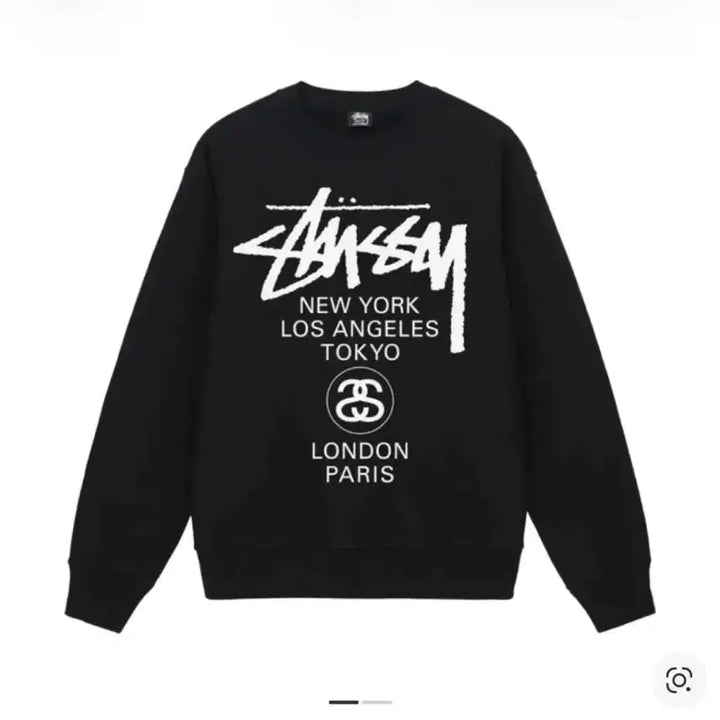 [BUNJANG] Stussy World Tour Crewneck Black M / 스투시 월드투어 크루넥 블랙 M