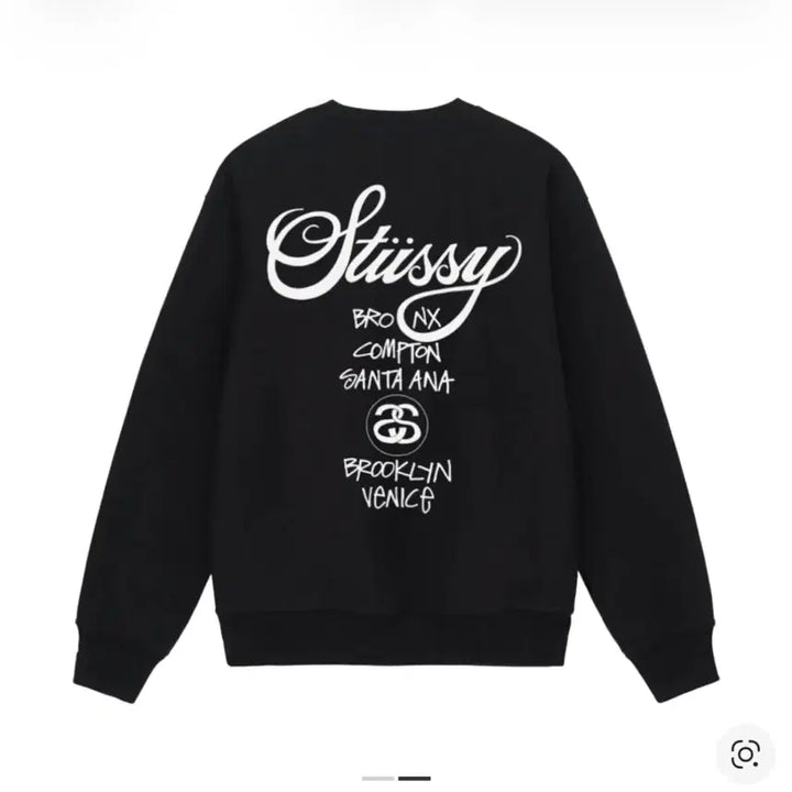 [BUNJANG] Stussy World Tour Crewneck Black M / 스투시 월드투어 크루넥 블랙 M