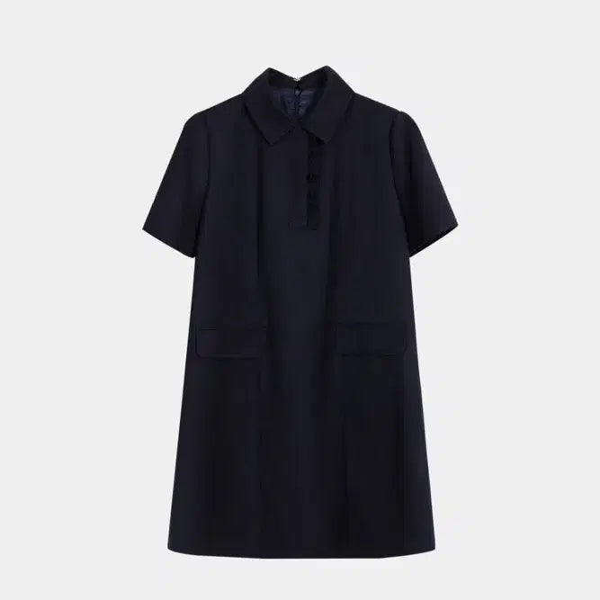 [BUNJANG] Odd Line Placket Frill Dress M / 오드라인 플라켓 프릴 원피스